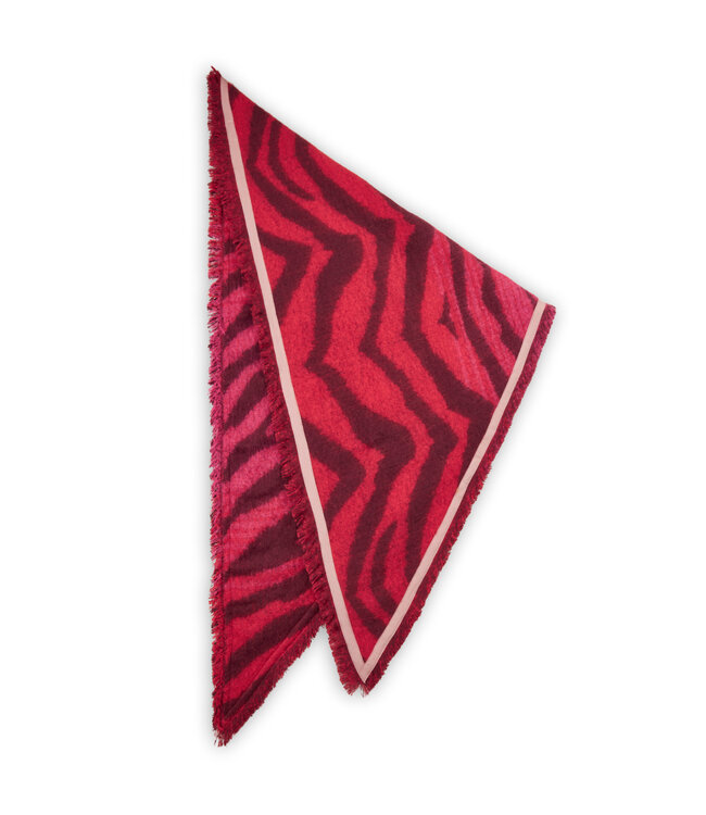 Codello Sjaal Jacquard Triangle Tiger Pink