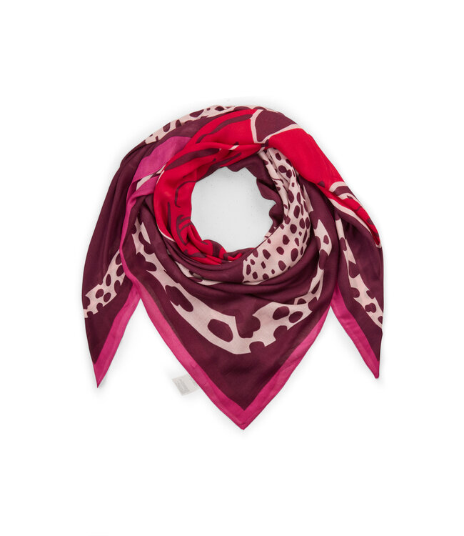 Codello Sjaal Square Modal Animal Mix Red