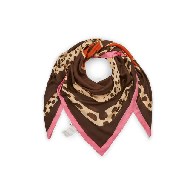 Codello Sjaal Square Modal Animal Mix Brown