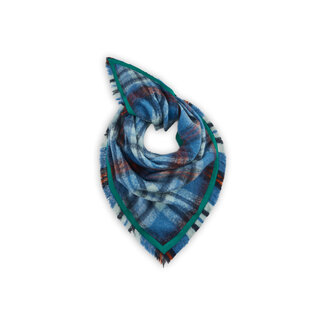 Codello Sjaal Jacquard Triangle Checks Blue