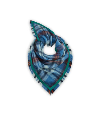 Codello Sjaal Jacquard Triangle Checks Blue