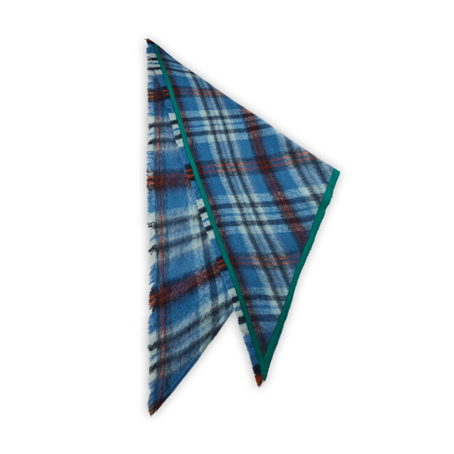 Codello Sjaal Jacquard Triangle Checks Blue