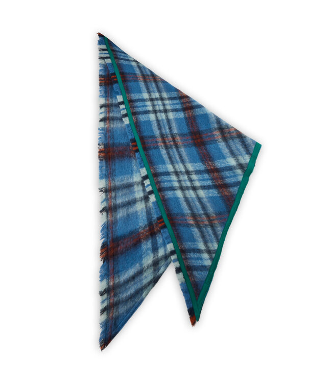 Codello Sjaal Jacquard Triangle Checks Blue