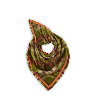 Codello Sjaal Jacquard Triangle Checks Green