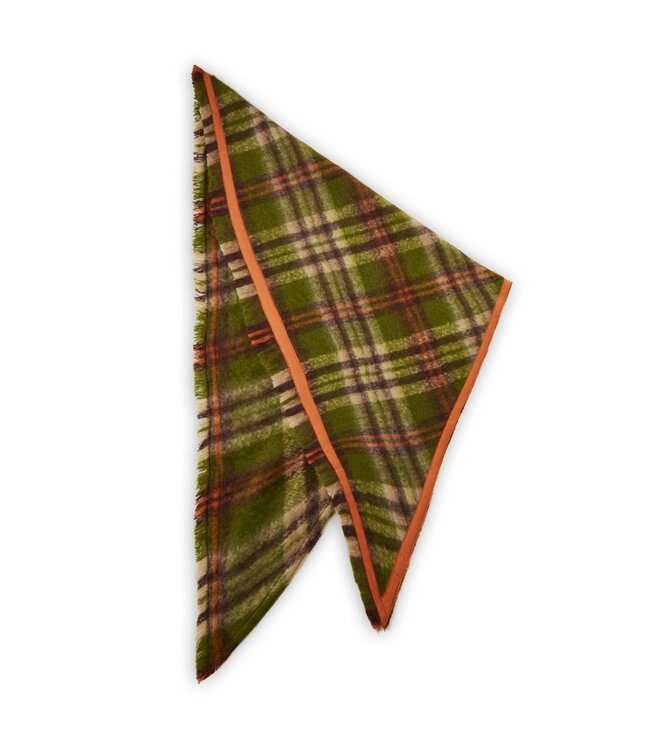 Codello Sjaal Jacquard Triangle Checks Green