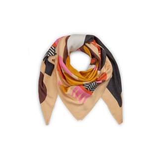 Codello Sjaal Printed Square Horse Beige