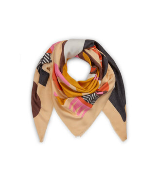 Codello Sjaal Printed Square Horse Beige