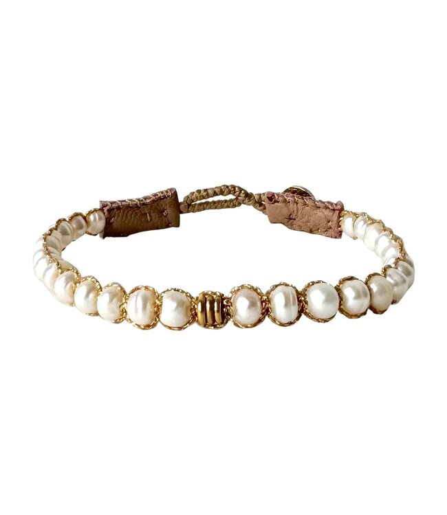 Ibu Jewels Ibu Jewels - Armband Cap Henry Pearls Gold