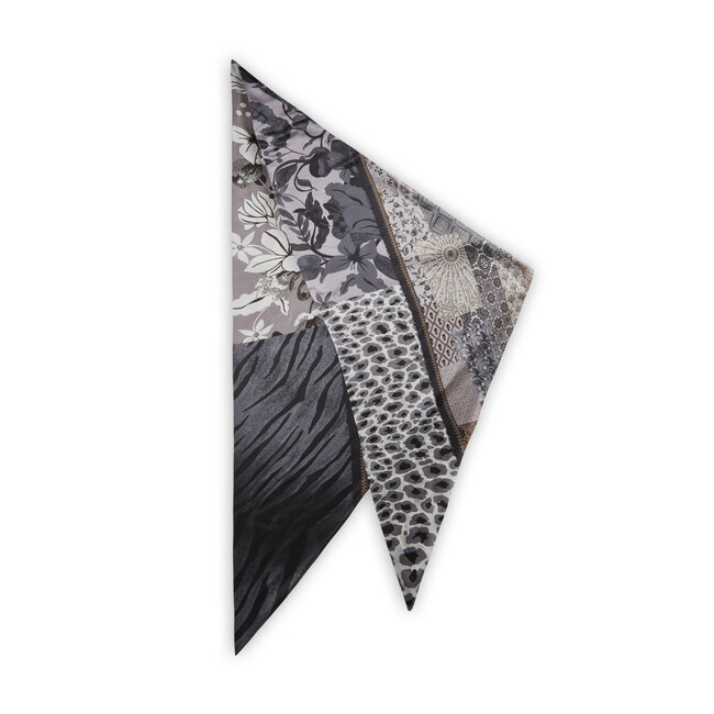 Codello Sjaal Printed Triangle Patched Grey