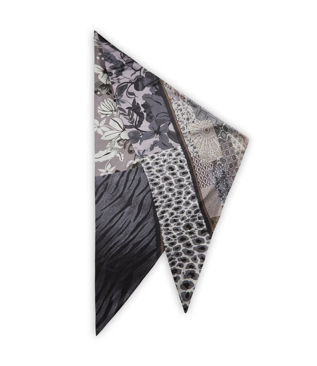Codello Sjaal Printed Triangle Patched Grey