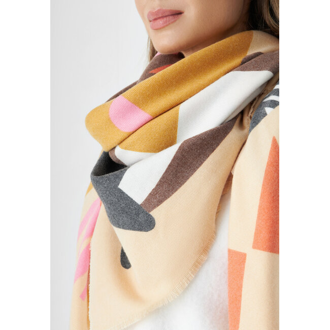 Codello Sjaal Printed Square Horse Beige