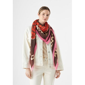 Codello Sjaal Square Modal Animal Mix Brown