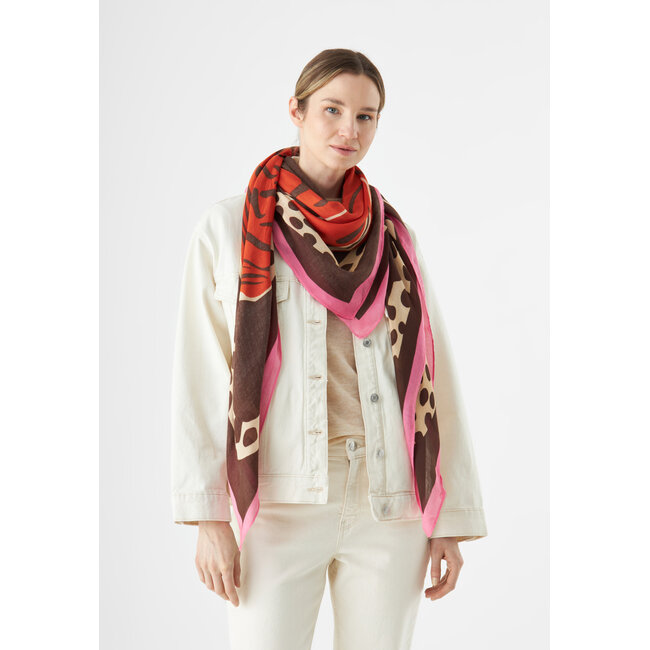 Codello Sjaal Square Modal Animal Mix Brown