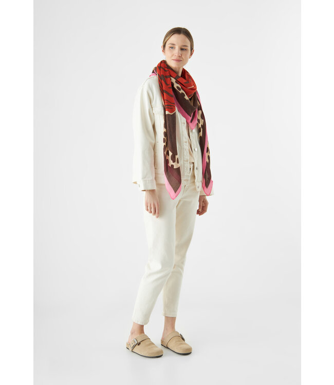 Codello Sjaal Square Modal Animal Mix Brown