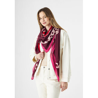 Codello Sjaal Square Modal Animal Mix Red