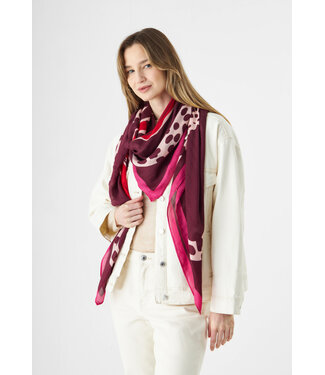Codello Sjaal Square Modal Animal Mix Red