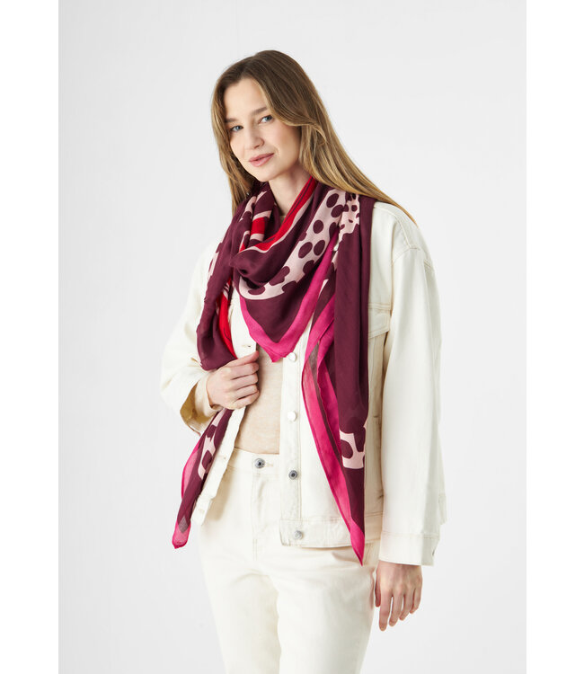 Codello Sjaal Square Modal Animal Mix Red