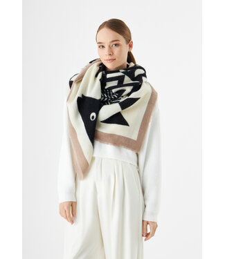 Codello Sjaal Printed Square Horse White