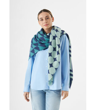 Codello Sjaal Printed Square Graphic Mix Blue