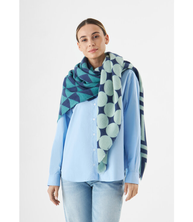 Codello Sjaal Printed Square Graphic Mix Blue