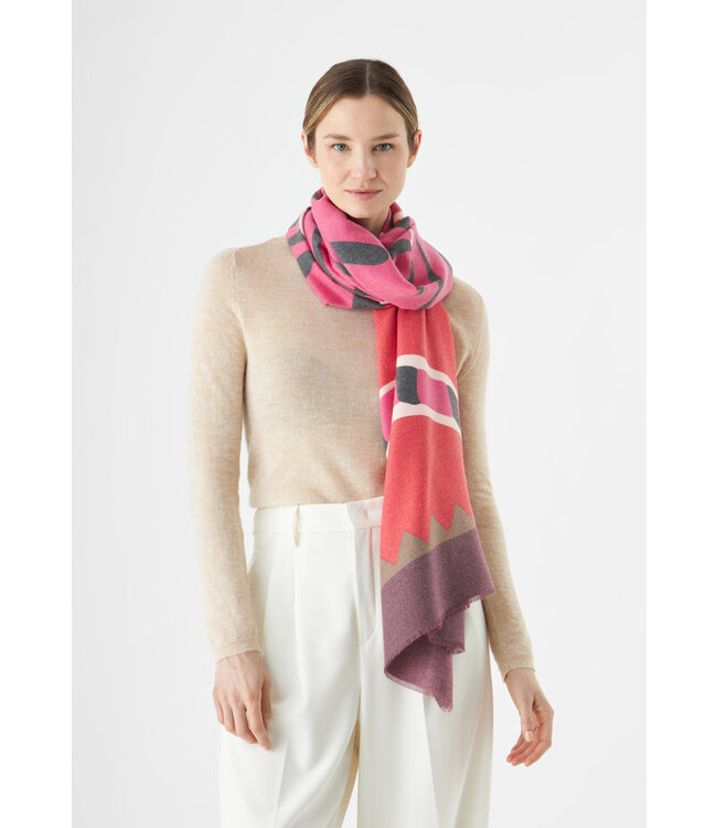Codello Sjaal Printed Tiger Pink