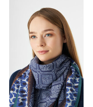 Codello Sjaal Square Graphical Pattern Blue