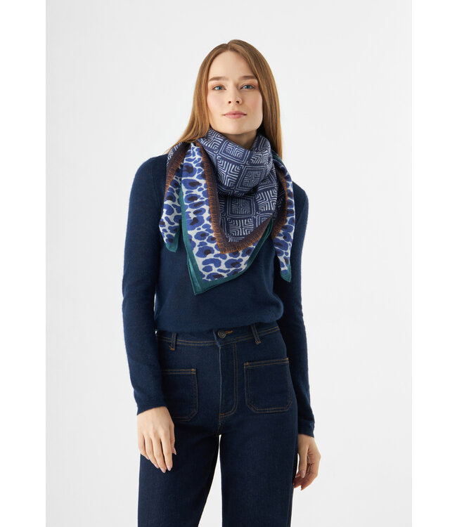 Codello Sjaal Square Graphical Pattern Blue