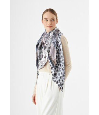 Codello Sjaal Printed Triangle Patched Grey