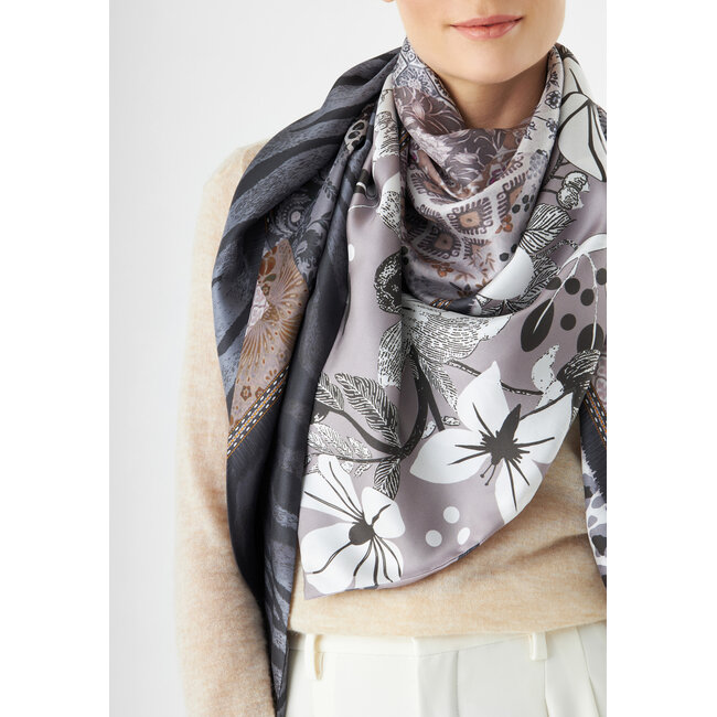 Codello Sjaal Printed Triangle Patched Grey