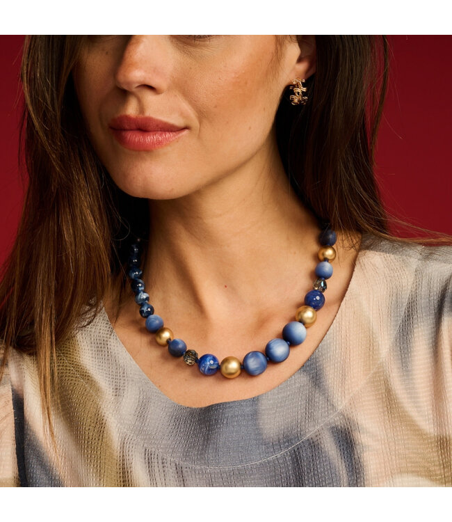 Les Cordes halsketting Pan87 Blauw