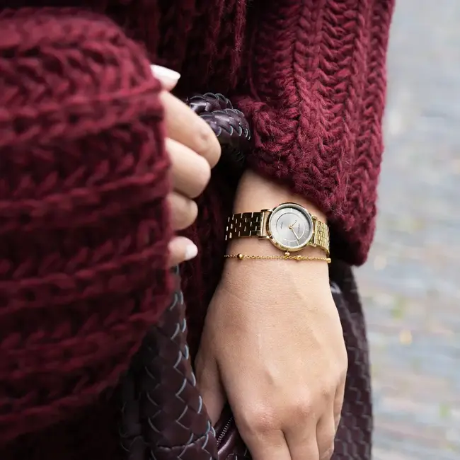 Oozoo Uurwerk Margot Goud/Taupe 28mm