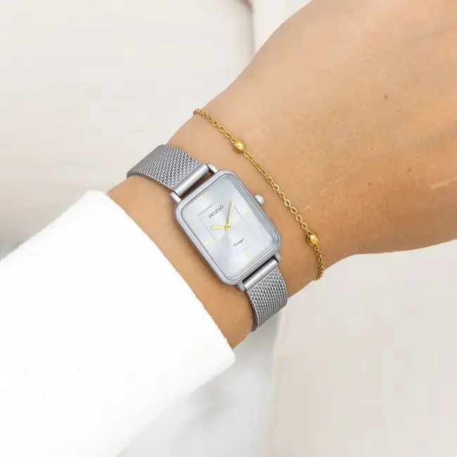 Oozoo Uurwerk Fenne Silver/Grijs 22x30mm