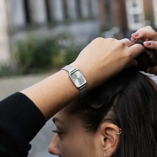 Oozoo Uurwerk Fenne Silver/Grijs 22x30mm