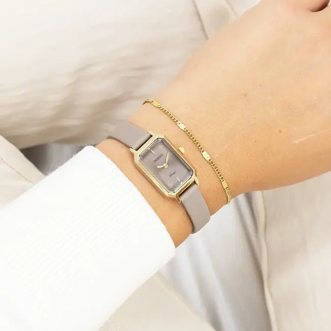 Oozoo Uurwerk Michele Goud/Taupe 22x19mm