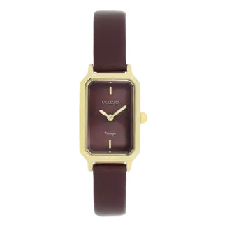 Oozoo Uurwerk Michele Goud/Aubergine 22x19mm