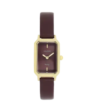 Oozoo Uurwerk Michele Goud/Aubergine 22x19mm