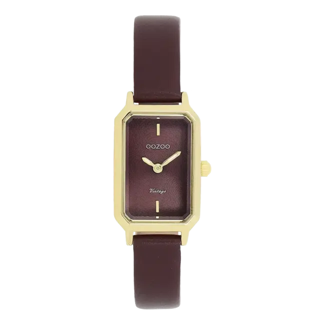 Oozoo Uurwerk Michele Goud/Aubergine 22x19mm