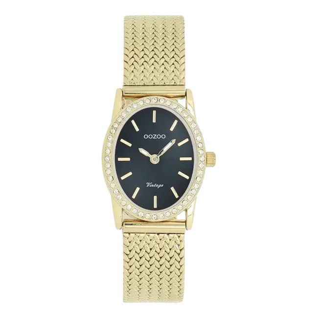 Oozoo Uurwerk Silke Goud/Zwart 28x23mm