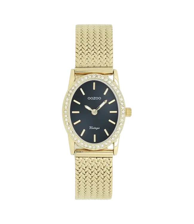 Oozoo Uurwerk Silke Goud/Zwart 28x23mm