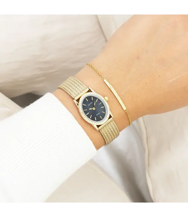 Oozoo Uurwerk Silke Goud/Zwart 28x23mm