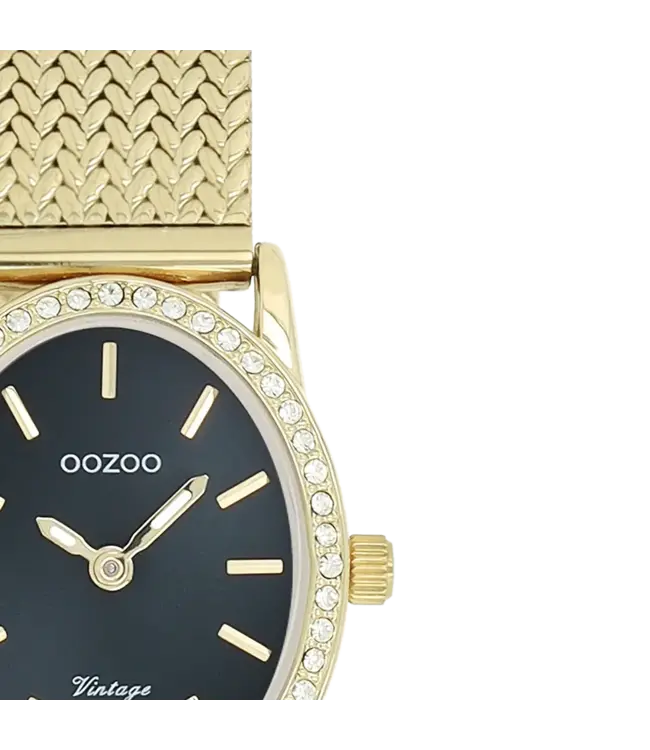 Oozoo Uurwerk Silke Goud/Zwart 28x23mm