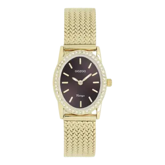 Oozoo Uurwerk Silke Goud/Aubergine 28x23mm