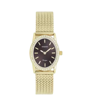Oozoo Uurwerk Silke Goud/Aubergine 28x23mm
