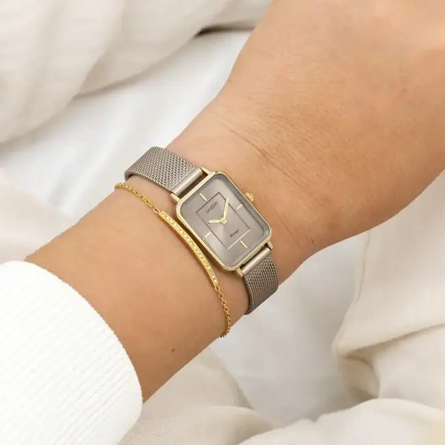 Oozoo Uurwerk Fenne Goud/Taupe 22x30mm