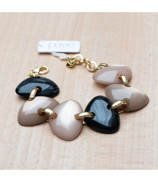 Paviè Armband Bianka Beige/Fango/Nero