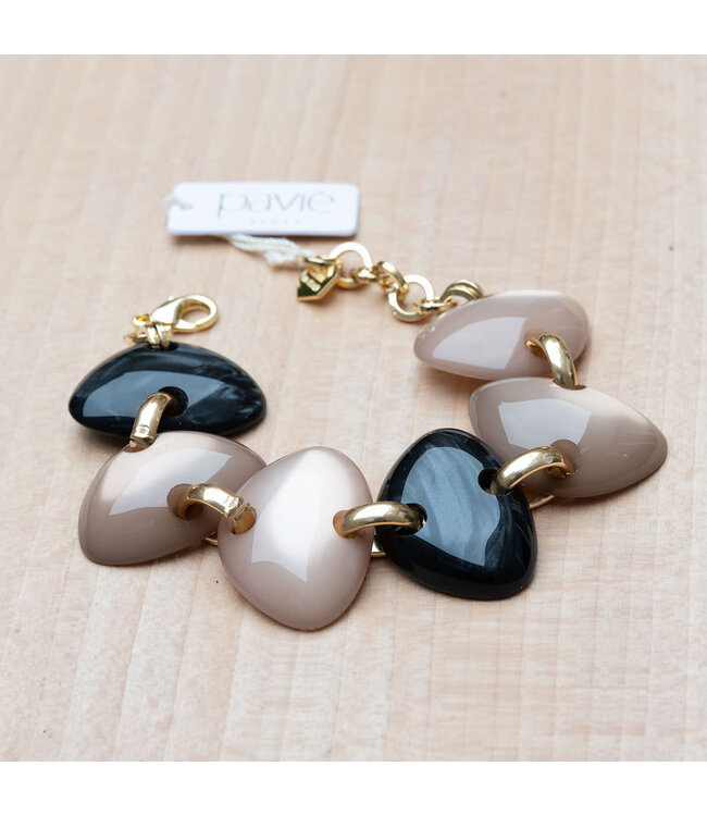 Paviè Armband Bianka Beige/Fango/Nero