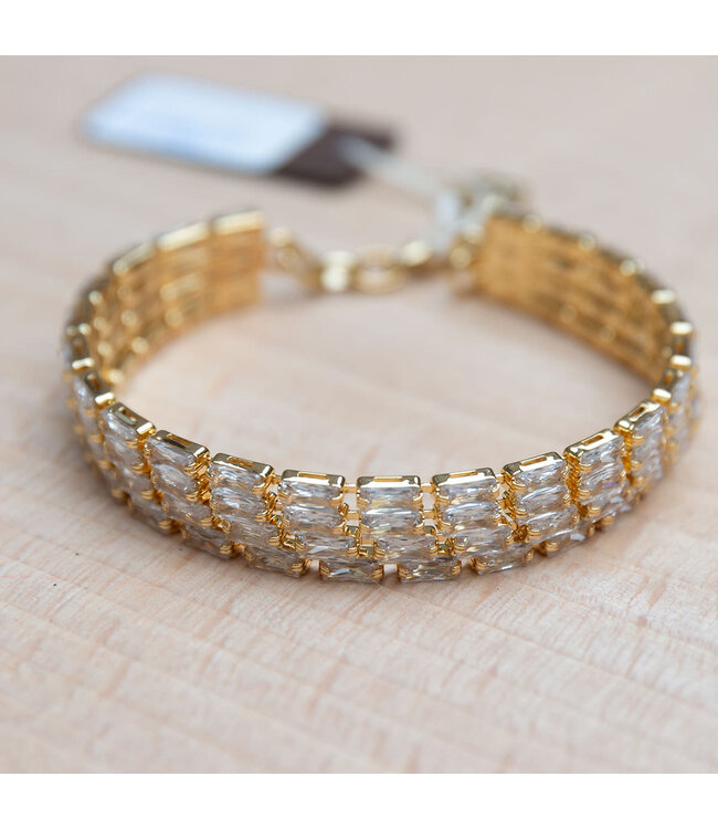 Paviè Armband Brigida Crystal Su Oro