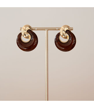 Oorring Lucia Goud/Bruin