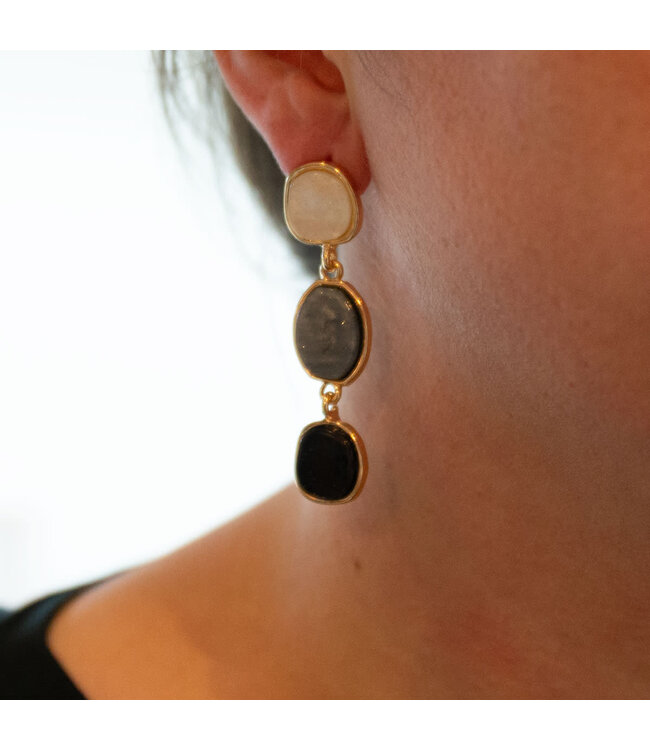 Oorring Julia Goud/Grijs