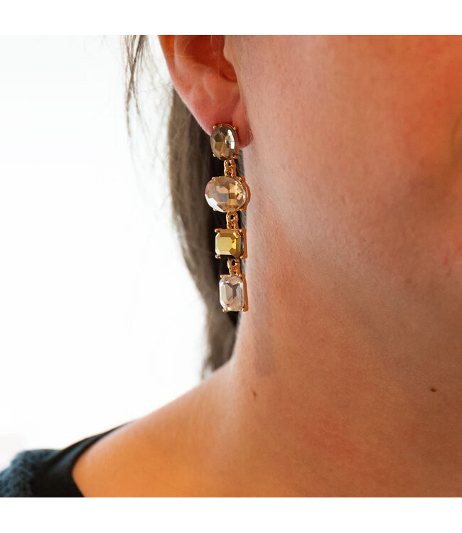 Oorring Rita Crystal/Champagne